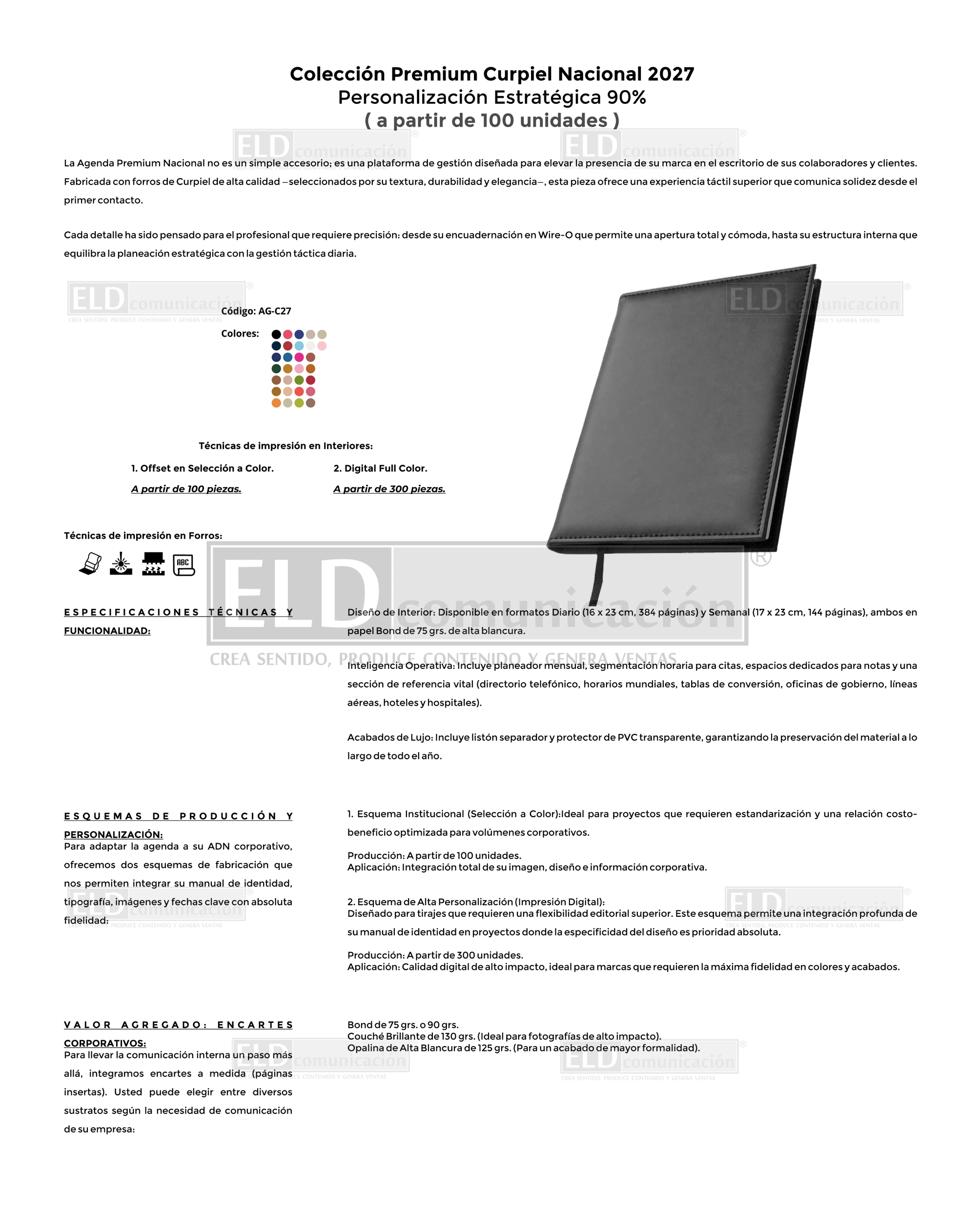Agendas Colección Premium Curpiel Nacional 2027