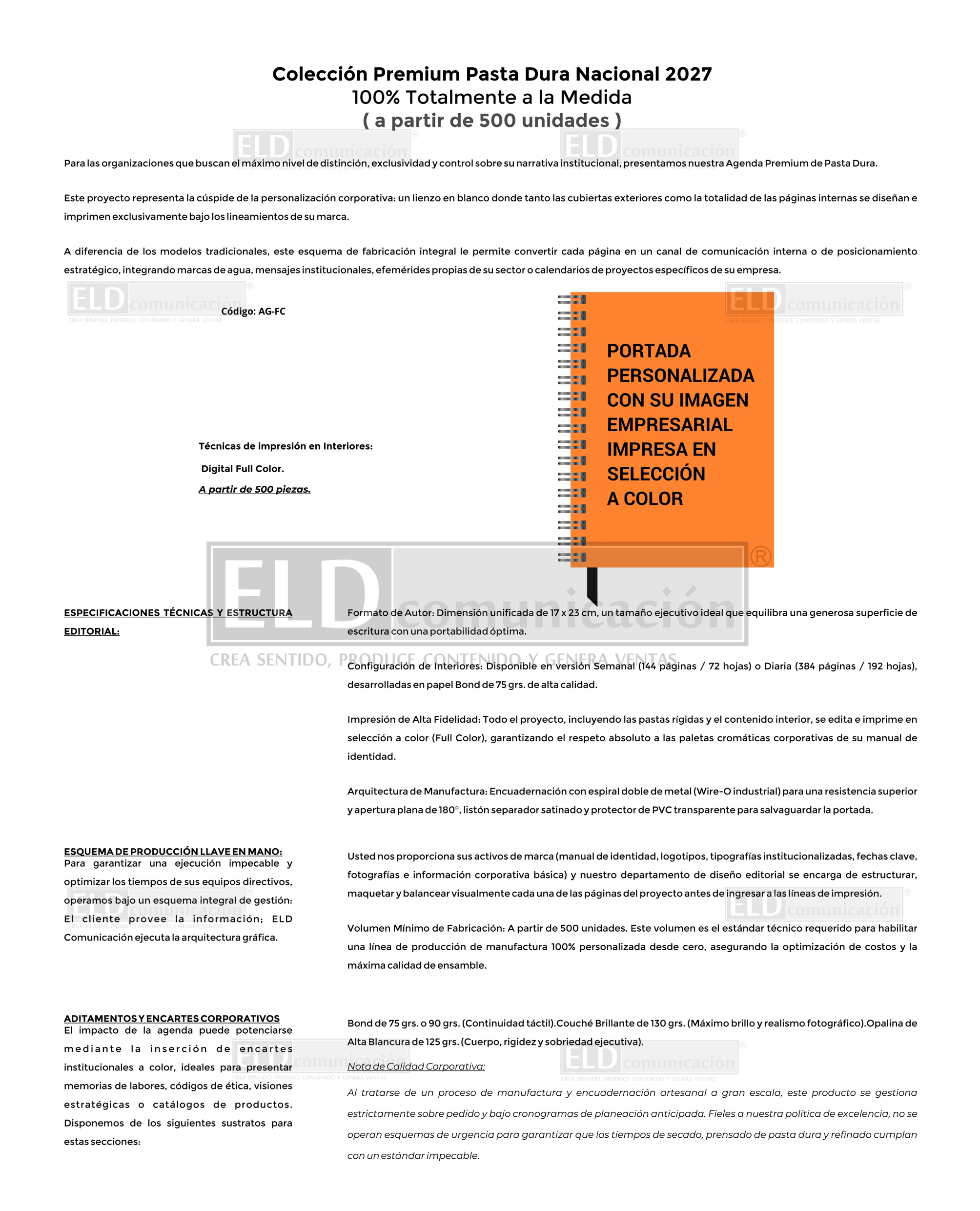 Agendas Colección Premium Pasta Dura Nacional 2027